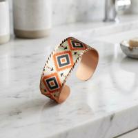 Premium Geometrik Motifli El Yapımı Kalın Bakır Bileklik - Seri 040