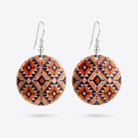 Sade Geometrik Motifli El Yapımı Bakır Küpe - Seri 052