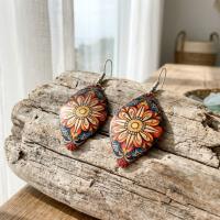 Koleksiyon Motifli El Yapımı Bakır Küpe - Seri 014