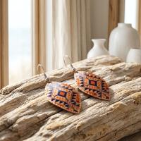 Zigzag Bordürlü El Yapımı Bakır Küpe - Seri 007