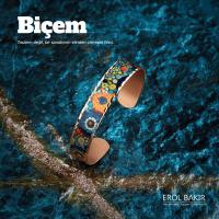 Biçem Klimt Mozaik Çiçek Baskılı El Yapımı Bakır Bileklik – Handmade Copper Bracelet