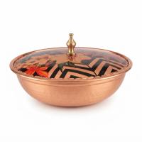Tekli Bakır Şekerlik Zeugma Modeli – Küçük 7 CM Çap