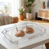 Aztek Kilim Desenli El Yapımı Bakır Küpe - Seri 041