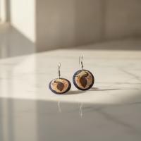 Minimal Etnik Desenli El Yapımı Bakır Küpe - Seri 065
