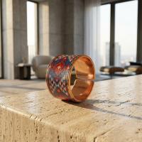 Premium Geometrik Motifli El Yapımı Kalın Bakır Yüzük - Seri 040