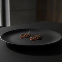 Modern Geometrik Desenli El Yapımı Bakır Küpe - Seri 010
