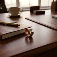 Minimal Etnik Desenli El Yapımı Kalın Bakır Yüzük - Seri 025