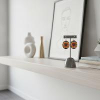 Premium Geometrik Motifli El Yapımı Bakır Küpe - Seri 060