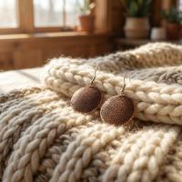 Çizgisel Motifli El Yapımı Bakır Küpe - Seri 048