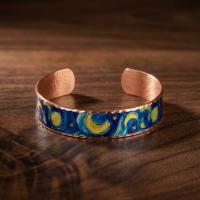 Geleneksel Motifli El Yapımı İnce Bakır Bileklik - Seri 078