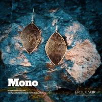 Mono Bakır Zemin Nokta Doku Geometrik Desenli El Yapımı Bakır Küpe – Handmade Copper Earring