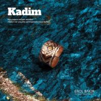 Kadim Altın Zemin Çok Renkli Aztek Kilim Desenli El Yapımı Bakır Yüzük – Handmade Copper Ring