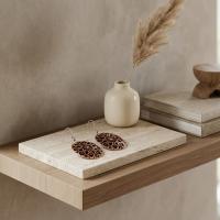 Modern Geometrik Desenli El Yapımı Bakır Küpe - Seri 070