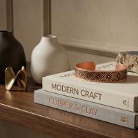 Çizgisel Motifli El Yapımı İnce Bakır Bileklik - Seri 048