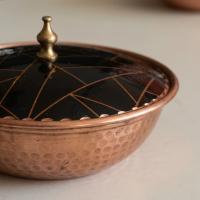 Tekli Bakır Şekerlik Zümrüt Modeli – Küçük 7 CM Çap