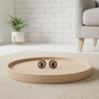 Minimal Etnik Desenli El Yapımı Bakır Küpe - Seri 065