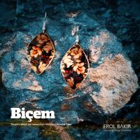 Biçem Turuncu Kırmızı Çiçek Renkli Baskılı El Yapımı Bakır Küpe – Colorful Copper Earring