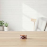 Çift Baklava Motifli El Yapımı Kalın Bakır Yüzük - Seri 006