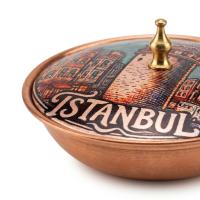 Tekli Bakır Şekerlik Narin Modeli – Büyük 11 CM Çap
