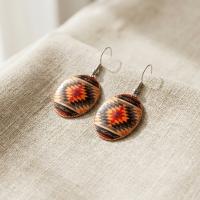 Kilim Bordür Motifli El Yapımı Bakır Küpe - Seri 069