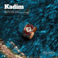 Kadim Krem Zemin Kırmızı Kahve Aztek Kilim Desenli El Yapımı Bakır Yüzük – Handmade Copper Ring