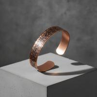 Modern Geometrik Desenli El Yapımı İnce Bakır Bileklik - Seri 010