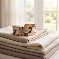 Kilim Bordür Motifli El Yapımı Kalın Bakır Bileklik - Seri 049