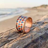 Koleksiyon Motifli El Yapımı Kalın Bakır Yüzük - Seri 014
