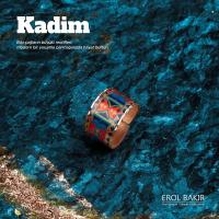 Kadim Lacivert Zemin Kırmızı Beyaz Aztek Kilim Desenli El Yapımı Bakır Yüzük – Handmade Copper Ring