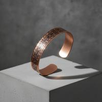 İnce Bakır Bileklik - Siyah Spiral Desen Model 010