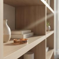 İnce Bakır Bileklik - Siyah Spiral Desen Model 010