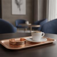 İnce Bakır Bileklik - Siyah Geometrik Desen Model 046