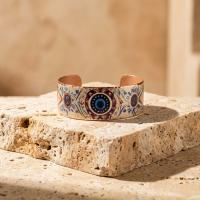 Kalın Bakır Bileklik - Mavi Göz Desen Model 012