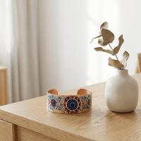 Kalın Bakır Bileklik - Mavi Göz Desen Model 012