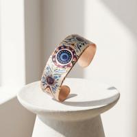 Kalın Bakır Bileklik - Mavi Göz Desen Model 012