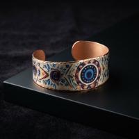 Kalın Bakır Bileklik - Mavi Göz Desen Model 012