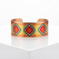 Kalın Bakır Bileklik - Turuncu Sarı Kırmızı Mavi Model 029