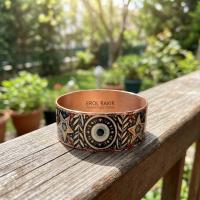 Kalın Bakır Bileklik - Siyah Mavi Yıldız Göz Desen Model 030