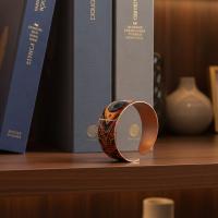 Kalın Bakır Bileklik - Mavi Göz Geometrik Desen Model 065