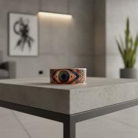 Kalın Bakır Bileklik - Mavi Göz Geometrik Desen Model 065