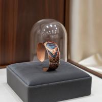 Kalın Bakır Bileklik - Mavi Göz Geometrik Desen Model 065