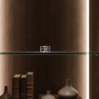 Kalın Bakır Yüzük - Mavi Geometrik Desen Model 008