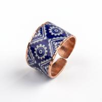 Kalın Bakır Yüzük - Mavi Model 027