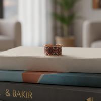 Kalın Bakır Yüzük - Bakır Kırmızı Desen Model 033