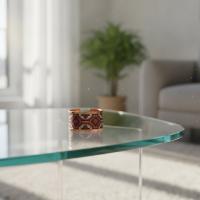 Kalın Bakır Yüzük - Bakır Kırmızı Desen Model 033