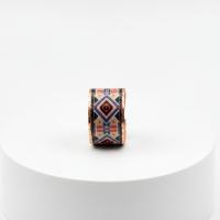 Kalın Bakır Yüzük - Etnik Siyah Kırmızı Model 039