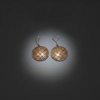 Bakır Küpe - Bronz Desen Nokta Detay Model 031