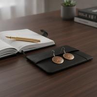 Bakır Küpe - Bronz Desen Nokta Detay Model 031