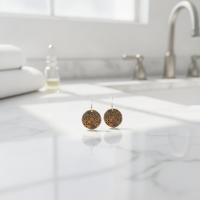 Bakır Küpe - Bronz Desen Nokta Detay Model 031