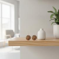 Bakır Küpe - Bronz Desen Nokta Detay Model 031